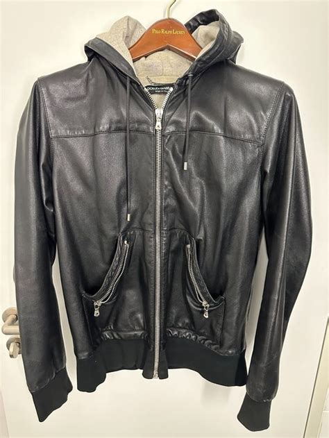 dolce gabbana jacke schwarz|Jacke aus Lammleder in Schwarz für Herren .